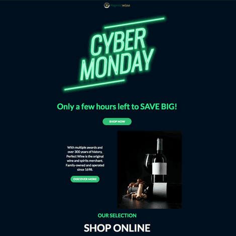 Cyber Monday Wine Sale Neon Sign